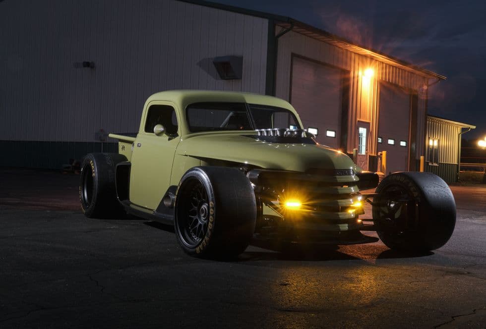 Custom rat-rod pickup truck